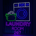 thumbnail image 2 of C-craft Bright Neon Laundry Room Sign Add a Splash of Color to Your Laundry Space, 2 of 5