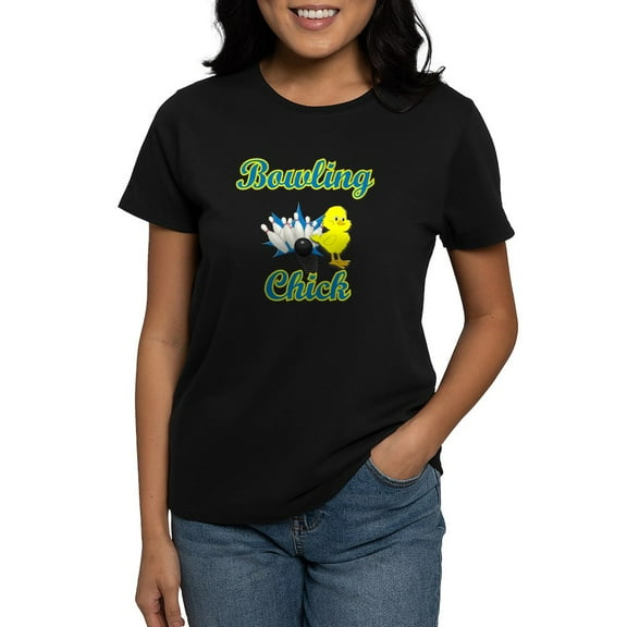 CafePress - Bowling Chick #2 Women's Dark T Shirt - Women's Traditional Fit Dark T-Shirt