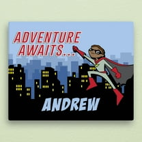 Personalized Dark Skin Superhero 11x14 Canvas