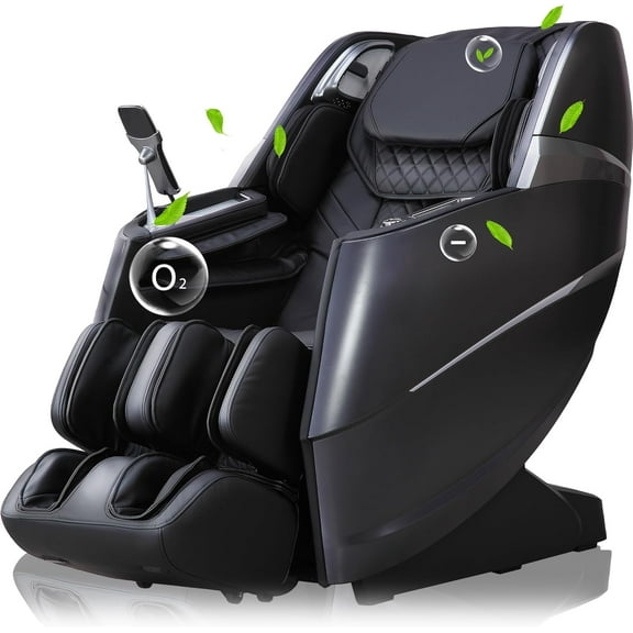 2024 Upgrade 4D Massage Chair Zero Gravity Full Body AI Voice Control Program Customization Black