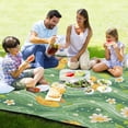 thumbnail image 4 of Ducks Daisy Flower on Green Wave Beach Blanket Outdoor Picnic Blanket 78"x 78" Waterproof Foldable for Beach Camping Travel Hiking Grass Lawn Park, 4 of 5