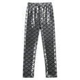 thumbnail image 2 of iiniim Girls Boys Mermaid Leggings Shiny Metallic Fish Scale Skinny Tights Yoga Dance Pants 2-12 Silver 9-10, 2 of 7