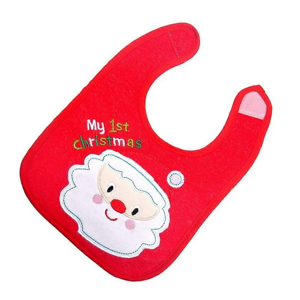 Waterproof Baby Bibs Fabric for Drool Protection Christmas Red Santa