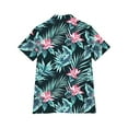 thumbnail image 3 of Hawaiian Shirts for Women Basic Collared Tee Shirt Coconut Palm Hawaii Style Tunic Blouses Button Down Short Sleeve Blouses Summer Beach Shirt Tropical Shirts Loose Flowy Vacation Clothes, 3 of 6