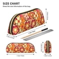 thumbnail image 2 of Leather Semi-Circular Storage Bag 7.5×2.6×1.4in Single Pocket Design Semi-Circular Shape Can Be Used As A Storage Pen Makeup Bag Retro Groovy Flowers Pattern (14), 2 of 7