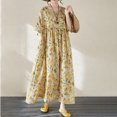 thumbnail image 4 of WILLBEST Robe Post-Partum Femme Boho Vintage Grande Taille Robe Maxi Surdimensionnée Imprimé Floral Manches Courtes Jupe avec Ourlet Évasé, 4 of 8