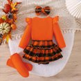 thumbnail image 3 of HCNTES Baby Girl Clothes Halloween Baby Girl Outfit Newborn 1st Halloween Punmkin Romper Tutu Skirt Dress Headband Cute Fall Clothes 3Pcs Sets 0 3 6 9 12 18 Months, 3 of 8