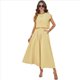 thumbnail image 1 of Conjunto de Falda de Verano para Mujer, 2 Piezas, Top de Corta, Cintura Elástica, Vestido con Bolsillos, Amarillo , Talla L, 1 of 10