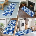 thumbnail image 5 of 2'x6' Rug Runners for Hallways Kitchen, Blue Flowers Non Slip Entryway Beside Floor Carpet Runner, Spring Watercolor Leaves Floral Plants Washable Laundry Room Bedroom Throw Rugs Mat for Family Pet, 5 of 8