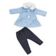 thumbnail image 4 of Ropa para muñecas bebé, lindo conjunto de abrigo y pantalones de 2 piezas para muñecas de 18 pulgadas, conjunto de ropa para niños Cielo azul, 4 of 5