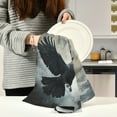 thumbnail image 6 of WOBOGO Black Bird Kitchen Towel 1 Piece Large Cotton Dishcloth Premium Absorbency Set with Hanging Loop, 6 of 7