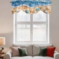 thumbnail image 3 of Abstract Blue Tie Up Valances Curtain, Adjustable Kitchen Beach Starfish Seashell Sand Ocean Waves Valances for Windows Decor, Rod Pocket Short Curtains Set for Bedroom/Bathroom, 42"x18", 3 of 9