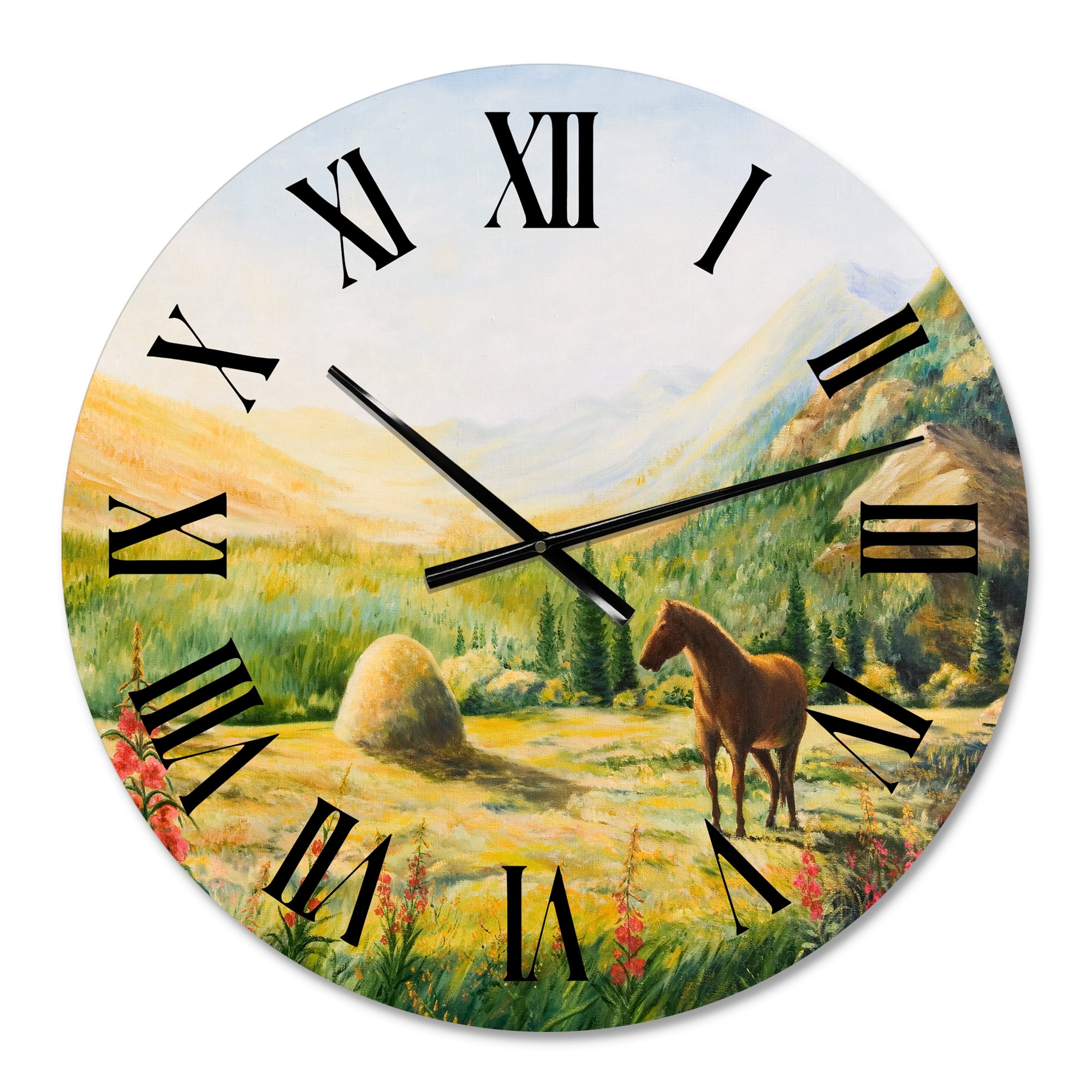 Designart 1 in Quartz Farmhouse Wall Clock