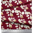 thumbnail image 2 of Soimoi Red polyester Crepe Fabric Banana & Fresh Print Sewing Fabric Yard 52 Inch Wide, 2 of 3