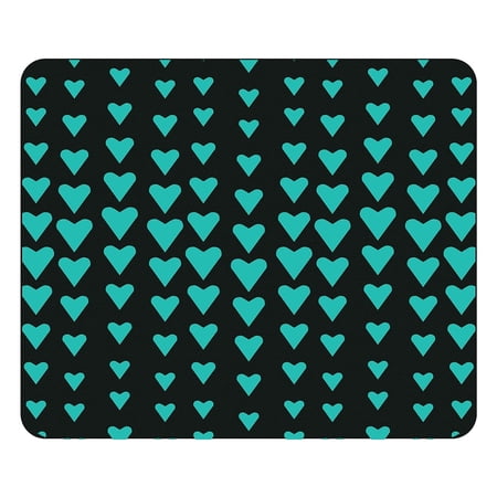 UPC: 0731969582985 | OTM Prints Black Mouse Pad  Falling Turquoise Hearts