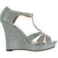 thumbnail image 2 of DeBlossom Womens Dressy Glitter Rhinestone T Strap Platform Wedge Sandal Aalle-2, 2 of 4