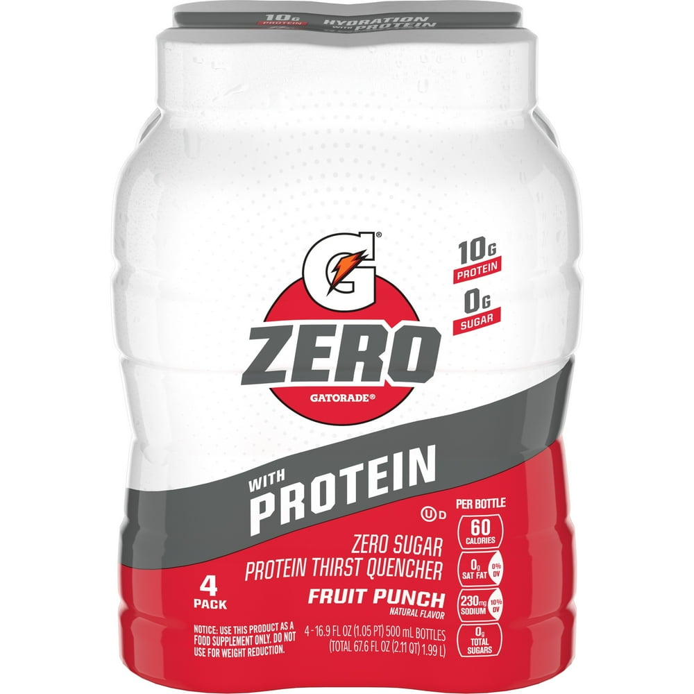 Gatorade Zero Fruit Punch Zero Sugar Protein Thirst Quencher Sports