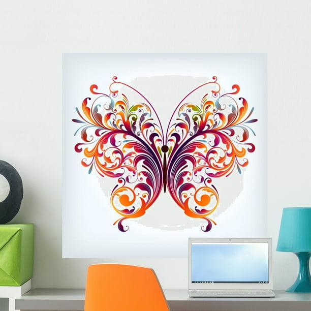 Abstract Butterfly Wall Decal by Wallmonkeys Peel and Stick Graphic (24