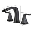 thumbnail image 6 of CES Waterfall Widespread Bathroom Faucet Matte Black with Metal Pop Up Drain Faucet Supply Lines, 6 of 7