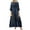 Blue, variant on Conairie Women Flowy Dresses Solid Color Crew Neck Loose Elegant Long Sleeve A-Line Dress Soft Lounge Long Swing Dress Blue L