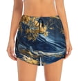 thumbnail image 4 of Lsque Golden Fantasy Landscape Printed Women's Running Shorts with Liner Pockets,Elastic Quick Dry Workout Athletic Gym Yoga Shorts,Womens High Waist Shorts-Medium, 4 of 9