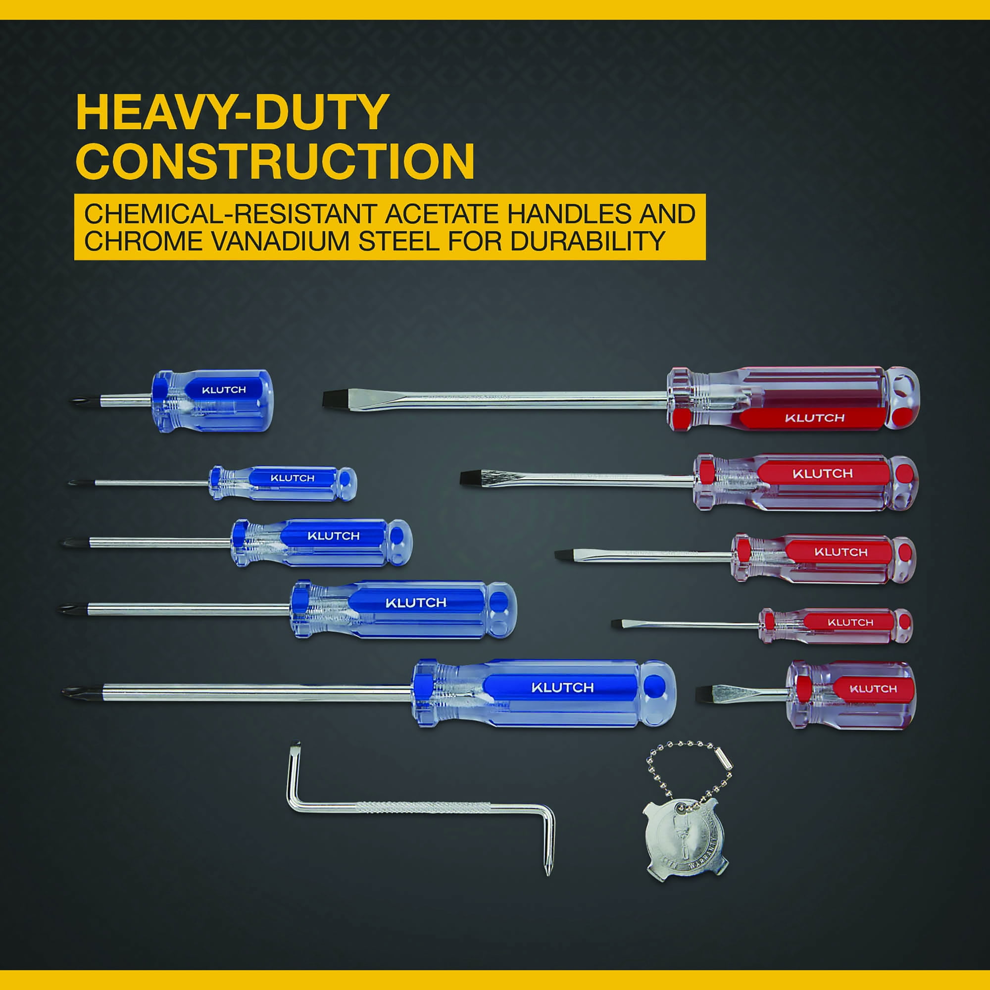 Klutch 12-Pc. Assorted Combination Screwdriver Set