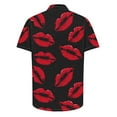 thumbnail image 4 of ZRGHAOYLQ Mens Button Down Shirts Plus Size Short Sleeve Wrinkle Free Shirt Sweet Lip Print Casual Shirts Lightweight Hawaiian Holiday Tops for Valentine's Day, 4 of 5