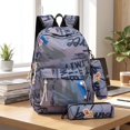 thumbnail image 4 of Purple Camouflage Backpack for School, 3-in-1 Waterproof Student Bag Set with Insulated Lunch Box & Pencil Case, Graffiti Print Bookbag for Kids Boys Girls Teens, Durable Nylon Travel Rucksack, 4 of 5