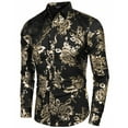 thumbnail image 4 of COOFANDY Mens Shirt Rose Shiny Luxury Flowered Printed Button Down, 4 of 9