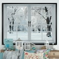 thumbnail image 2 of Designart "Winter Forest View from Window I" Extra Large Landscapes Framed Wall Art - Traditional White Winter Landscape Bedroom Framed Canvas Wall Art, 2 of 7