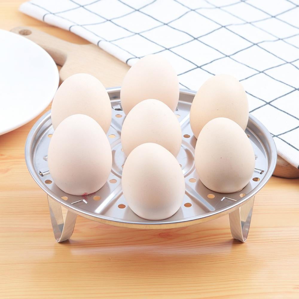 1 Stainless Steel Steamer Tray Coaster + 1 Egg Holder 9 Holes With Silicone  Handles For Instant Pot 6 Qt 8 Qt Pressure Cooker