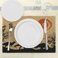 thumbnail image 3 of Ambesonne Dinosaur Place Mats Set of 4, Prehistoric Wilderness, Standard Size, Pale Brown Orange Black, 3 of 6