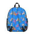 thumbnail image 3 of Unicorn and Blue Pattern Backpack for School, Cute School Bag with Adjustable Shoulder Straps and Padded Back, 13.8"x11.4"x6", 3 of 5