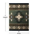 thumbnail image 5 of Emma + Oliver 5x7 Sage Olefin Accent Rug with Complementary Southwestern Pattern in Beige, Black and Brown and Jute Backing, 5 of 7