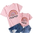 thumbnail image 1 of Gibobby blusas de vestir formal Para niños pequeños Blusa a juego Familia Bebé Tops Summer Me Rainbow Casual Mamá Ropa Manga Camiseta y trajes cortos Niñas Camiseta Niñas Tops （Rosa， 4-5 Años), 1 of 5