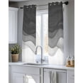 thumbnail image 5 of Ombre Waves Sheer Curtains 45 Inch Length 2 Panels Set for Living Room/Bedroom, Abstract Art Gradient Black Modern Kitchen Curtains Grommet Semi-Sheer Curtains Drapes Window Treatments 42"x45"x2, 5 of 7