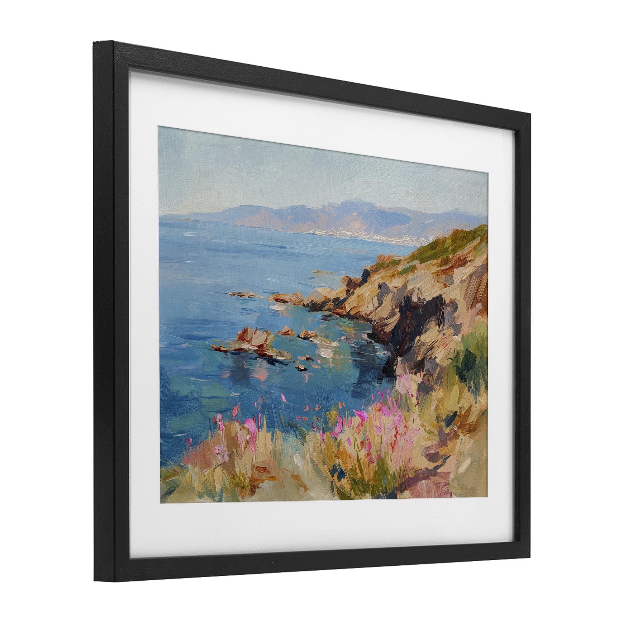 Stupell Industries Where Mountains Meet Sea Black Framed Print Under Glass, design by Svetlana Aleynikova