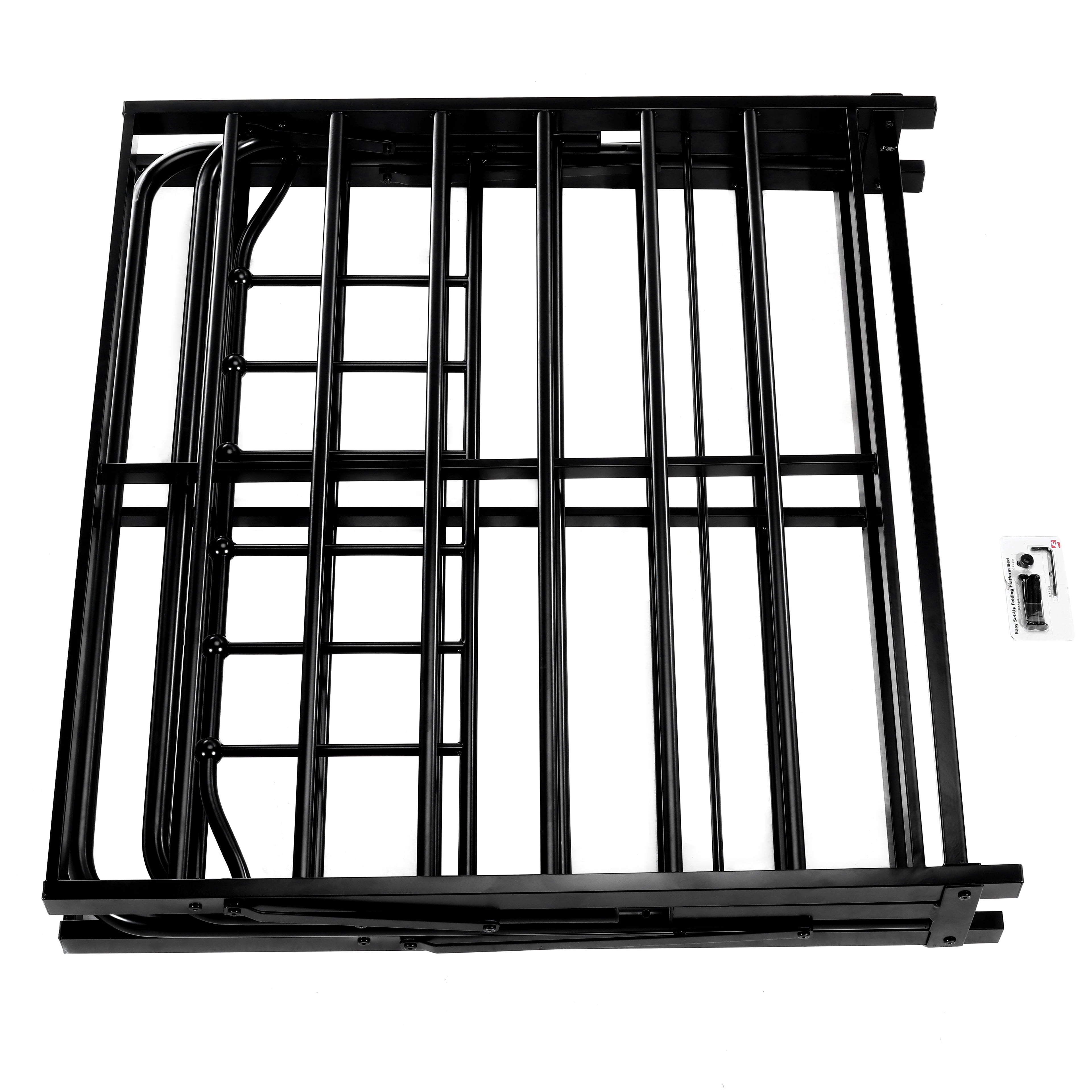Best Price Mattress 12 Inch All-in-One Easy Setup Metal Platform Bed with Steel Slats and Headboard
