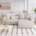 thumbnail image 1 of The Magic Home 2-Seater Convertible Modular L-Shaped Corduroy Sectional Sofa, Beige, 1 of 10