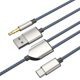 thumbnail image 3 of Cable de audio para automóvil tipo C 2 en 1 YONGSHENG negro, 3 of 5