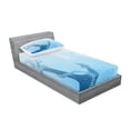 thumbnail image 2 of Nautical Fitted Sheet & Pillow Sham Set, Monochrome Anchor Illustration Deep down in the Sea Bottom Be Strong and Stable, Decorative Printed 4 Piece Bedding Decor Set, Twin, Pale Blue, by Ambesonne, 2 of 3