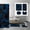 Black Blue, variant on YEAHOME 4PCS Blue Diamond Grid Shower Curtain Set with Toilet Lid Cover and Non-Slip Rugs Modern Art Geometric Bathroom Set Shower Curtain Set with 12 Hooks for Bathroom