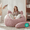Pink, variant on Ebenchico 3.6ft Cat Shaped Bean Bag Chair for Adults Teens Kids, Giant Faux Fur Plush Beanbag Chairs with Filler, Rainbow