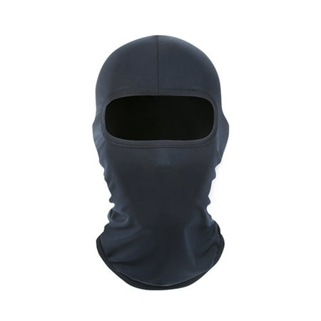 Xinwanna Solid Color Balaclava Ski Face Guard Outdoor Fishing Riding Cooling Neck Gaiter Full Head Windproof Sunscreen Headgear (Navy Blue One Size)