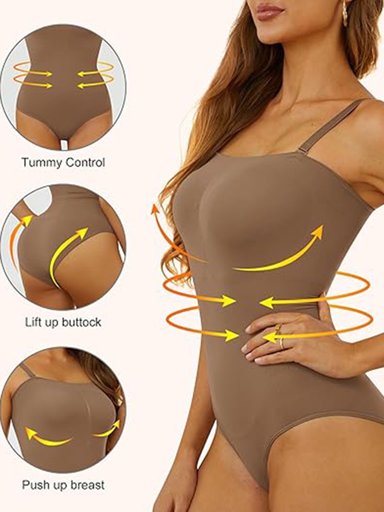  SHAPERX Strapless Bodysuit For Women Tummy Control
