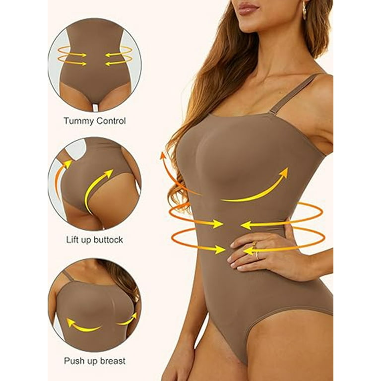 Bomblady Shapewear Bodysuit for Women Seamless Tummy Control Shapewear  Sleeveless Tank Tops Body Shaper Faja Tops Butt Lifting