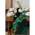 thumbnail image 2 of Green Marble Table Runner Gold Abstract Vintage Modern Ombre Art Tablerunners 13 x 70 Inch, Table Decorations Tabletop Scarf for Summer Gathering Holiday Farmhouse Kitchen Dining Decor, 2 of 6