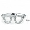 thumbnail image 2 of Womens Silver Rings High polished (no plating) Stainless Steel Ring with AAA Grade CZ in Clear DA055, 2 of 4