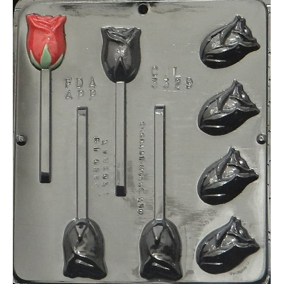 3329 Rose Assembly Lollipop Chocolate Candy Mold