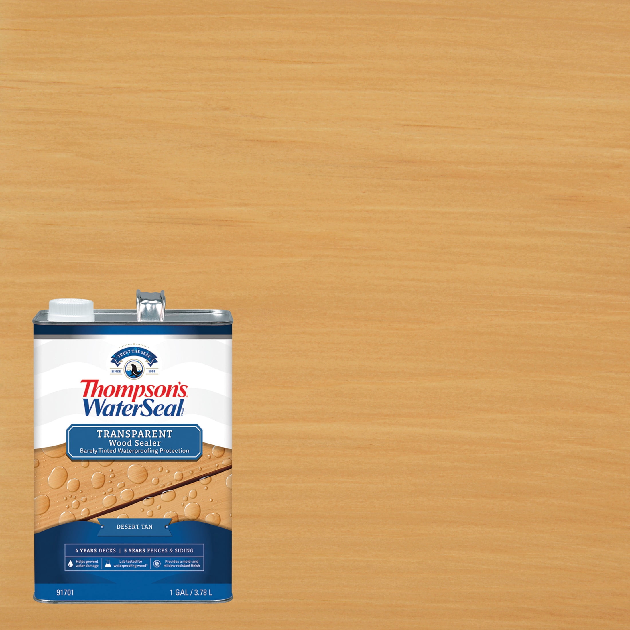 (2 pack) Thompson's WaterSeal Transparent Exterior Wood Sealer, Desert Tan, 1 gal